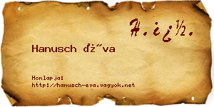 Hanusch Éva névjegykártya